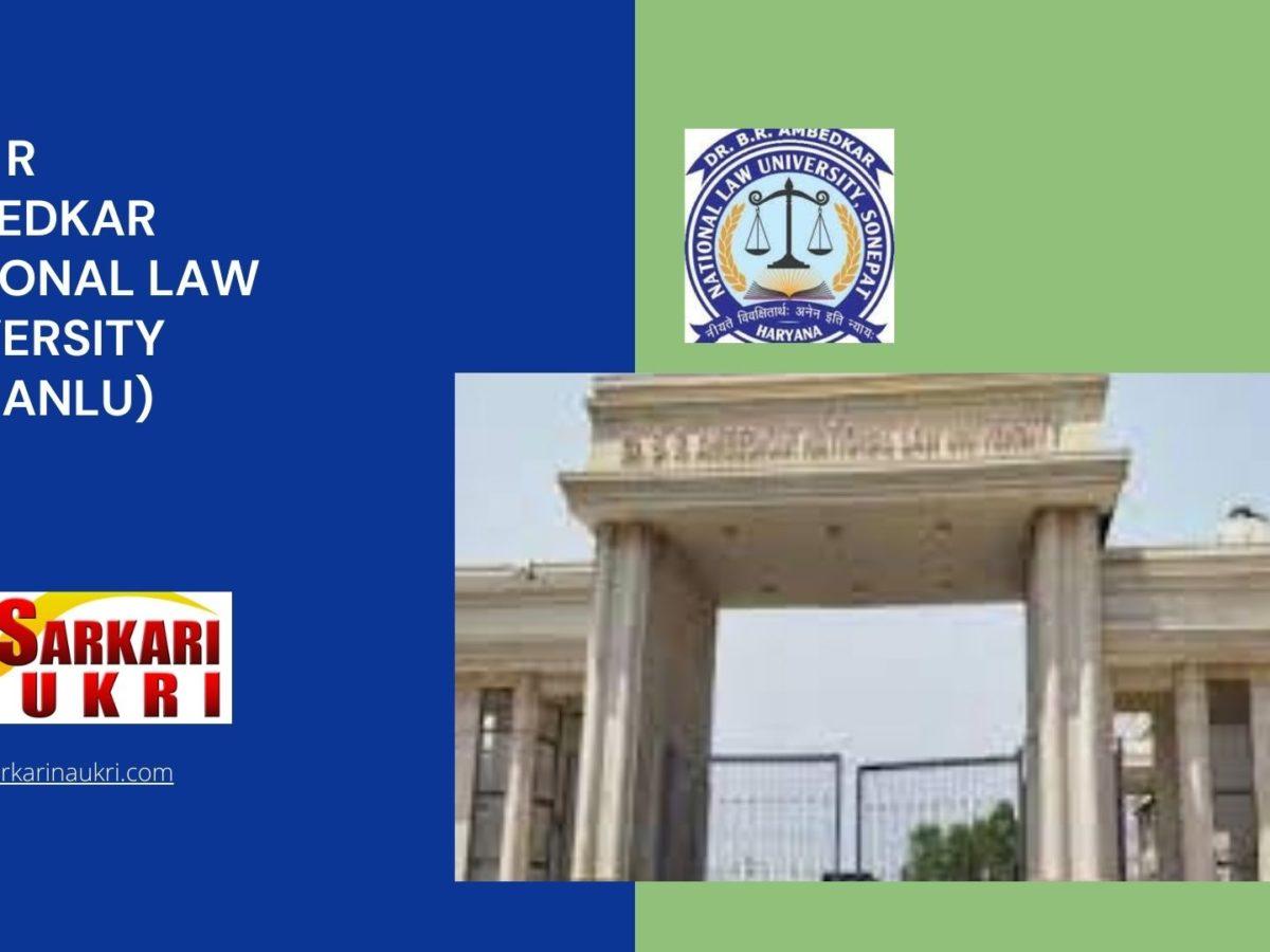 Dr B R Ambedkar National Law University (DBRANLU) Recruitment