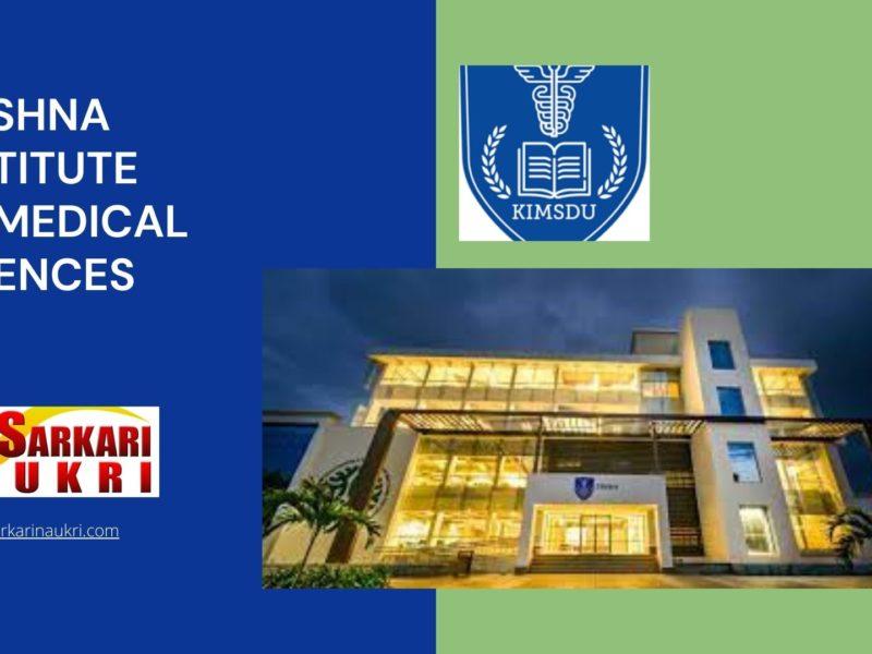 Krishna Institute of Medical Sciences Recruitment