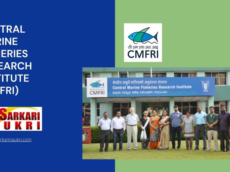 Central Marine Fisheries Research Institute (CMFRI) Recruitment