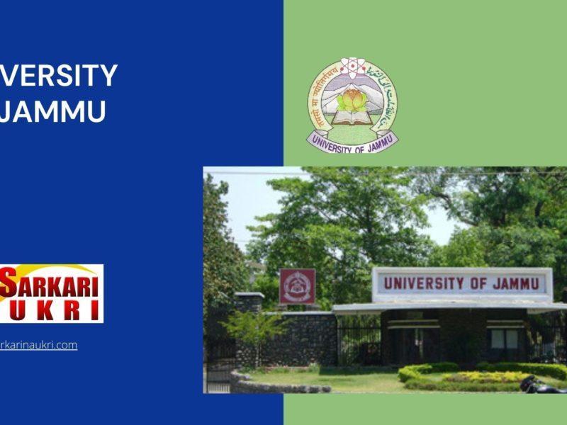 University of Jammu Recruitment