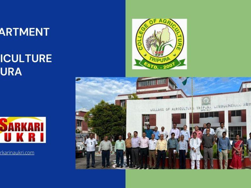 Department of Agriculture Tripura Recruitment