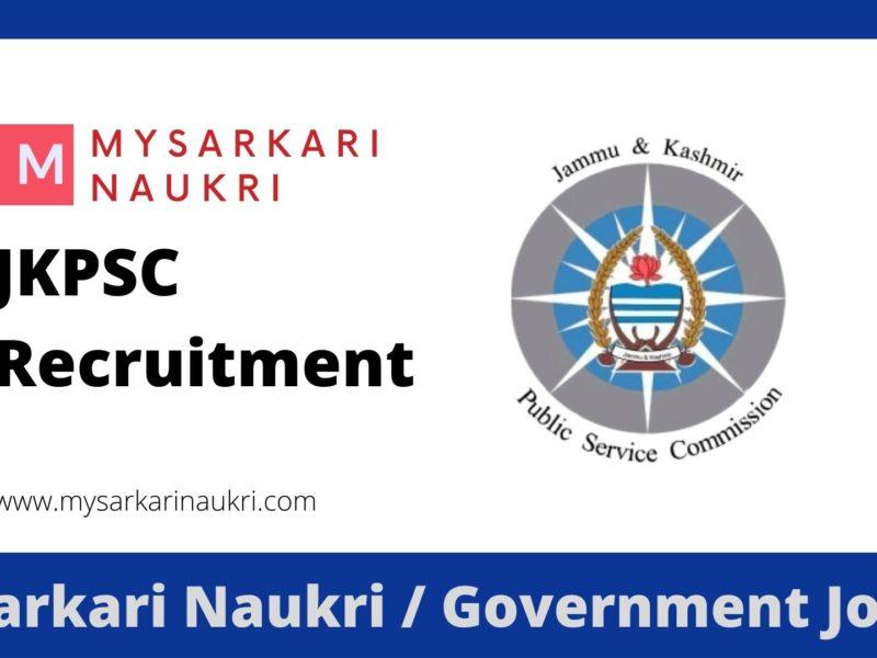 JKPSC Recruitment 2023 Jammu and Kashmir Public Service Commission