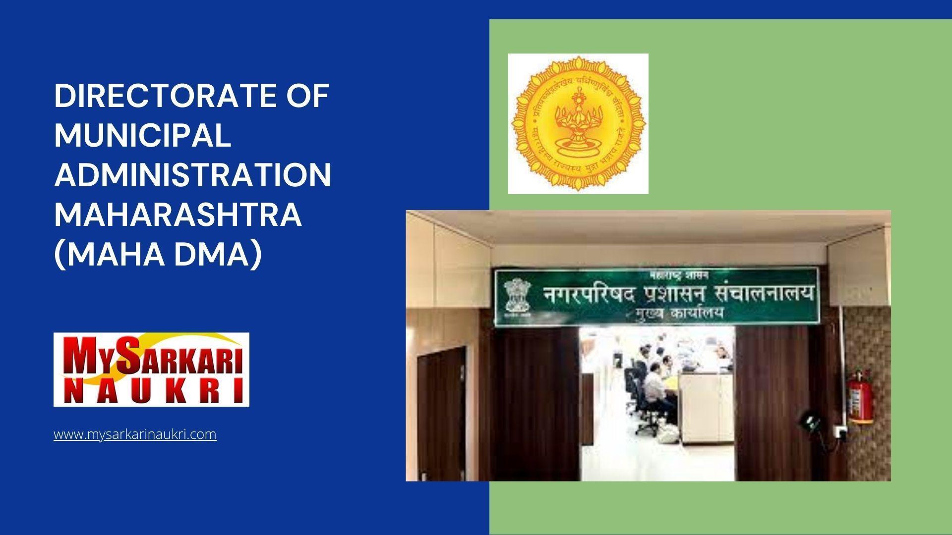 Directorate of Municipal Administration Maharashtra (DMA Maharashtra