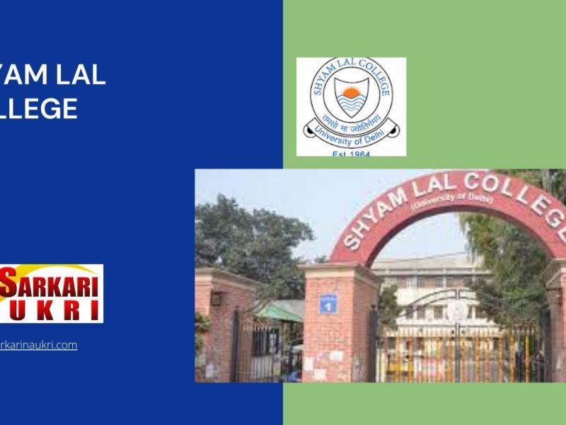 Shyam Lal College Recruitment