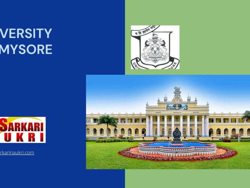 University of Mysore Recruitment