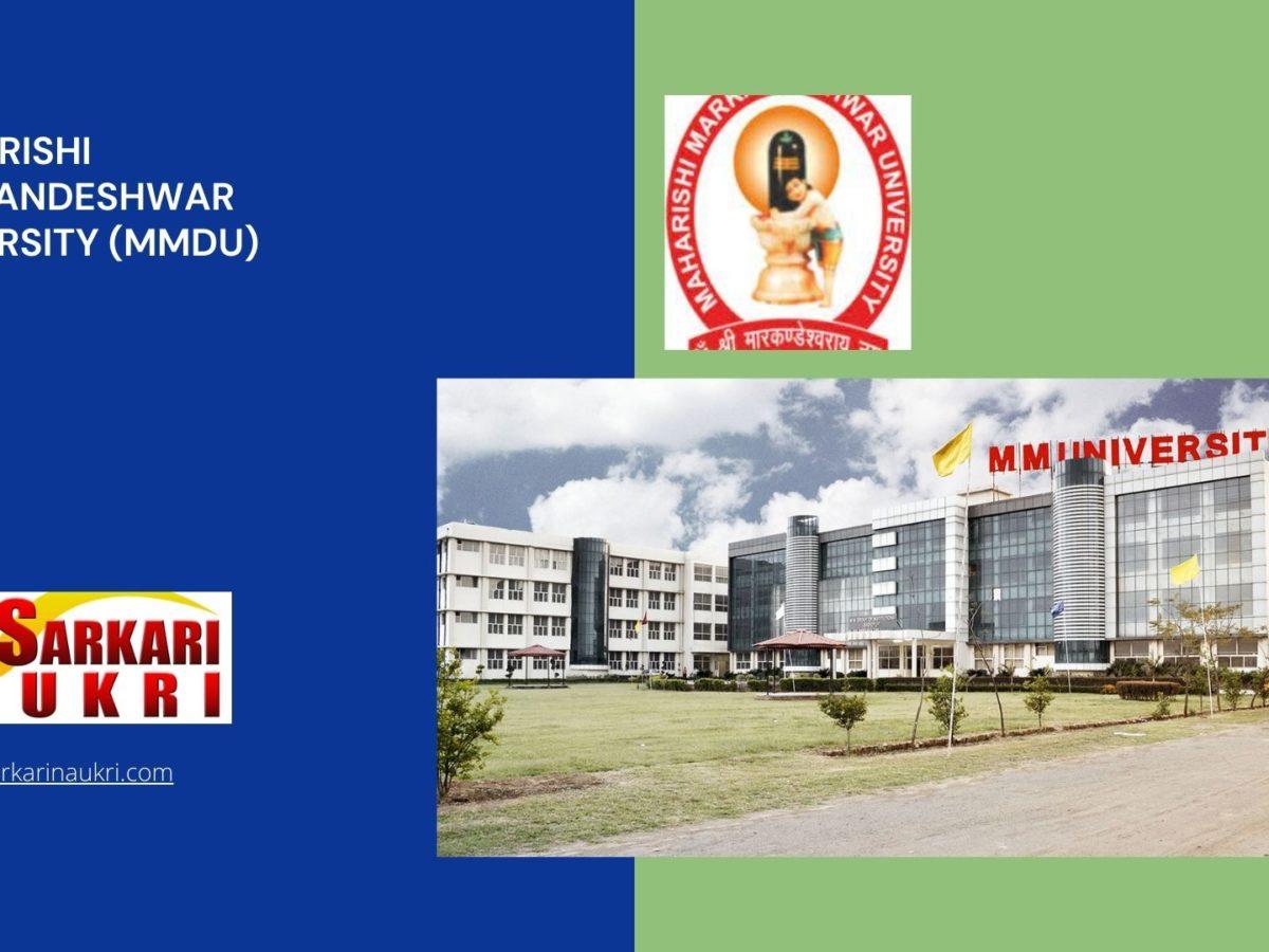 Maharishi Markandeshwar University (MMDU) Recruitment