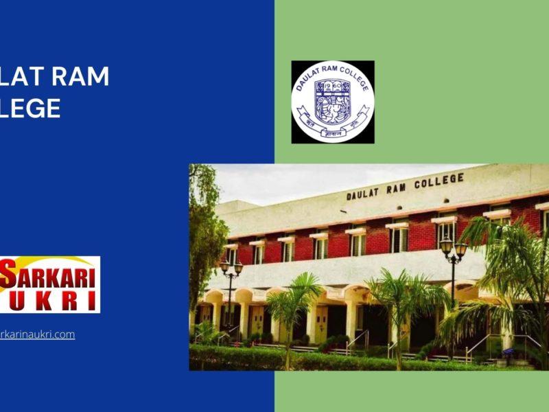 Daulat Ram College Recruitment