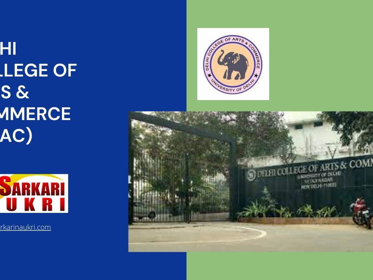 Delhi College of Arts & Commerce (DCAC) Recruitment