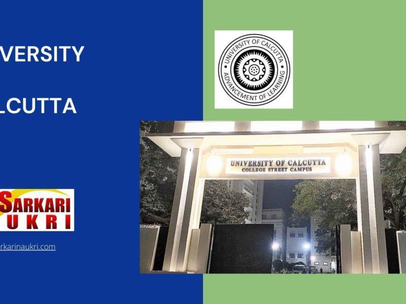 University of Calcutta Recruitment