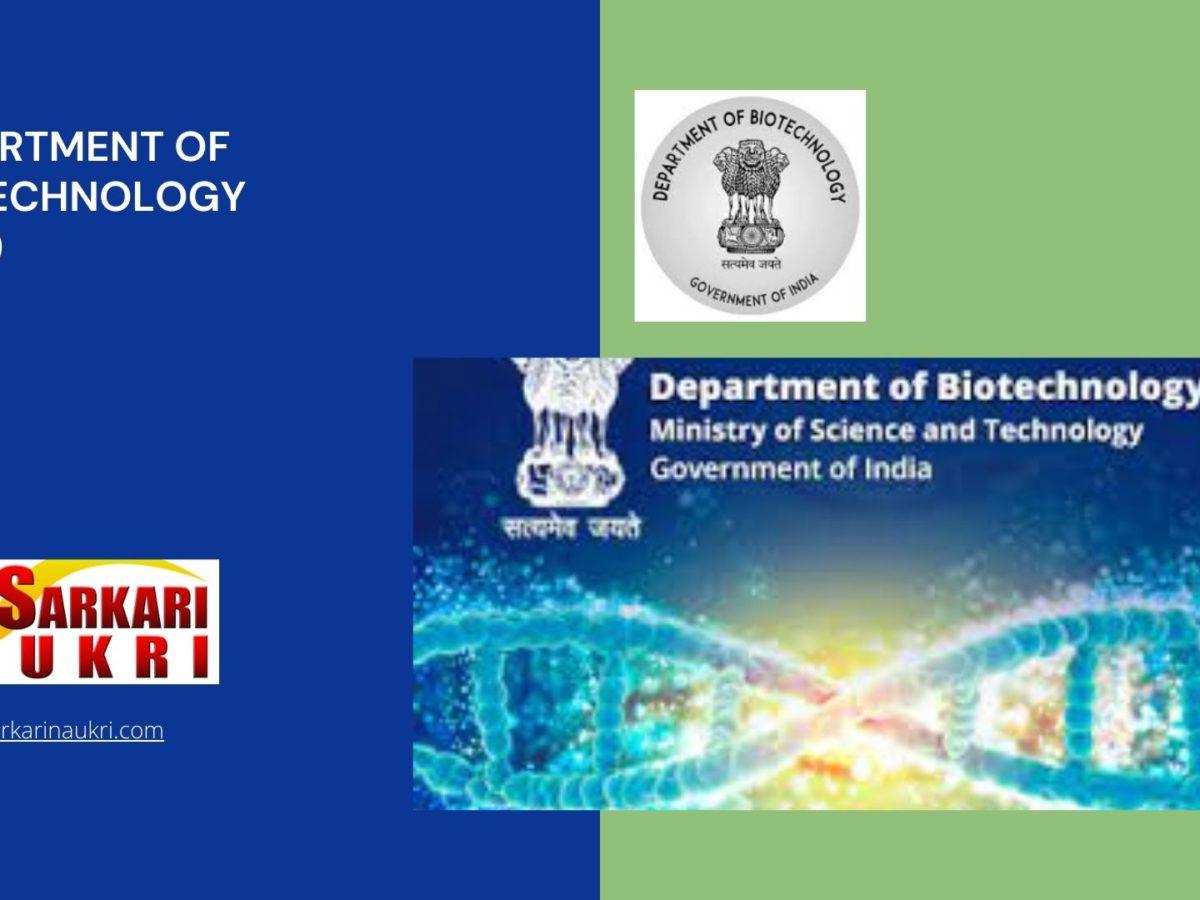 Department of Biotechnology (DBT) Recruitment