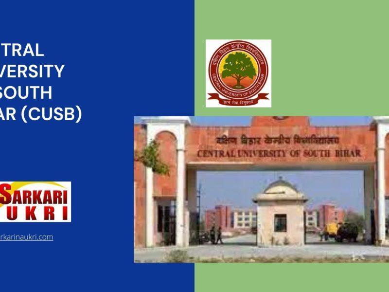 Central University of South Bihar (CUSB) Recruitment
