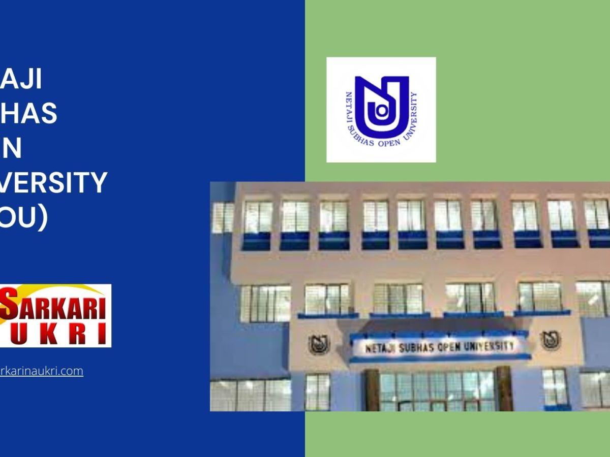 Netaji Subhas Open University (NSOU) Recruitment