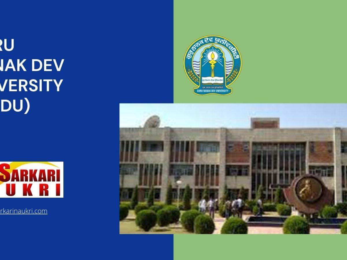 Guru Nanak Dev University (GNDU) Recruitment