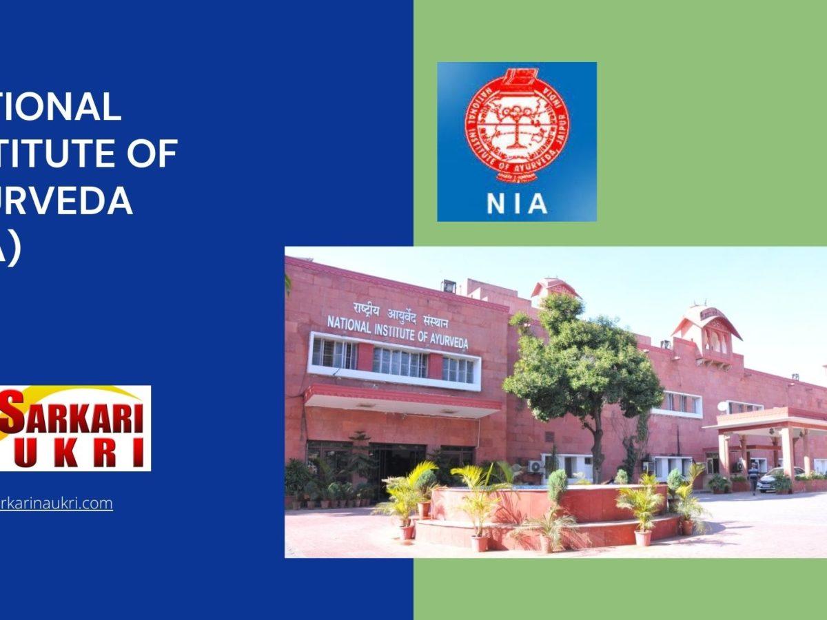 National Institute Of Ayurveda (NIA) Recruitment