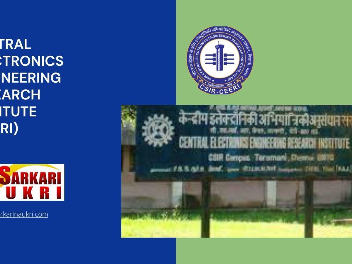 Central Electronics Engineering Research Institute (CEERI) Recruitment