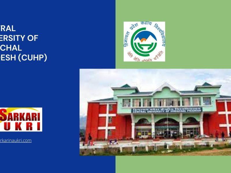 Central University of Himachal Pradesh (CUHP) Recruitment