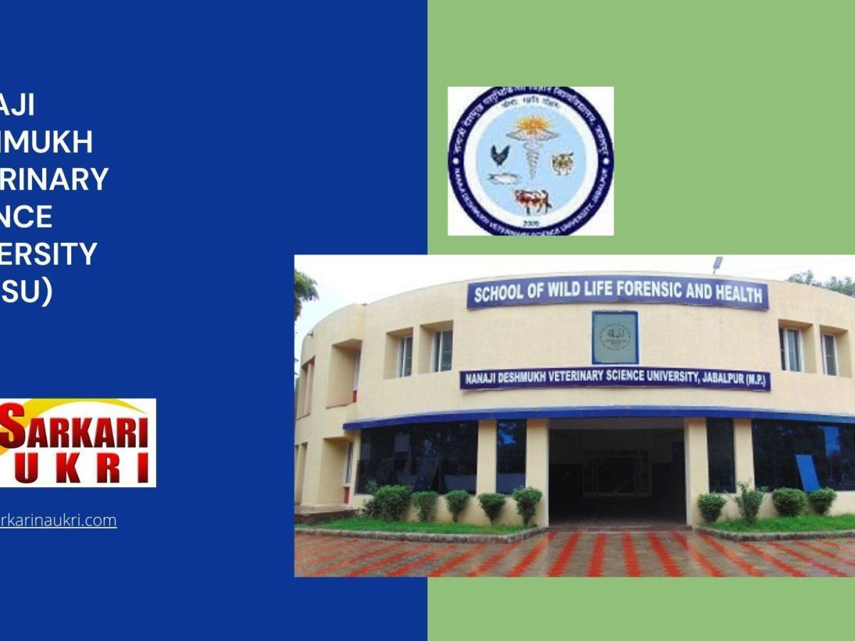 Nanaji Deshmukh Veterinary Science University (NDVSU) Recruitment
