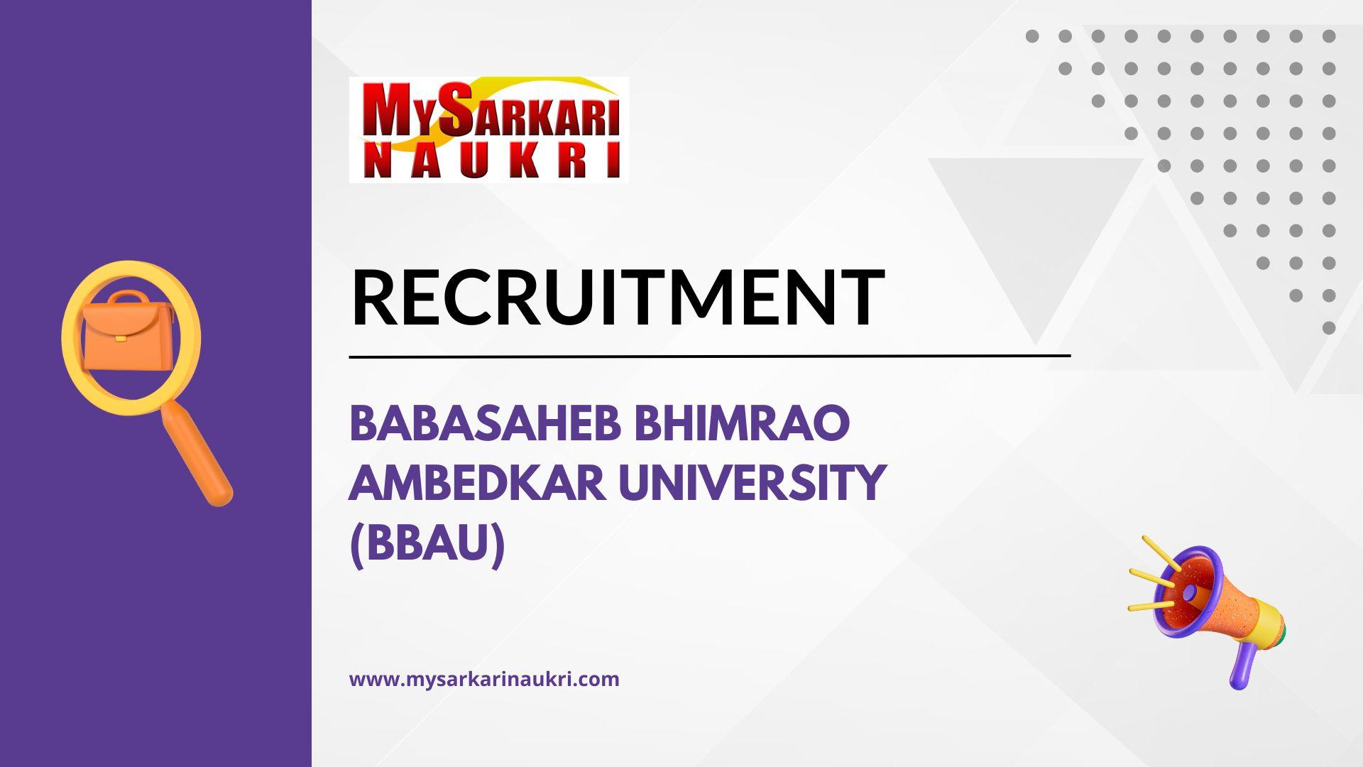 Babasaheb Bhimrao Ambedkar University (BBAU) Recruitment ...