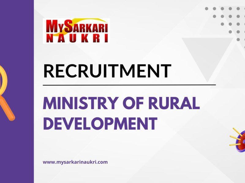 Ministry Of Rural Development Recruitment