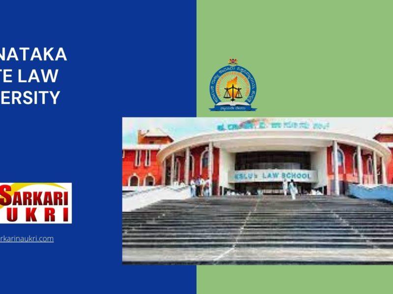Karnataka State Law University Recruitment