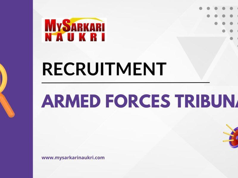 Armed Forces Tribunal Recruitment