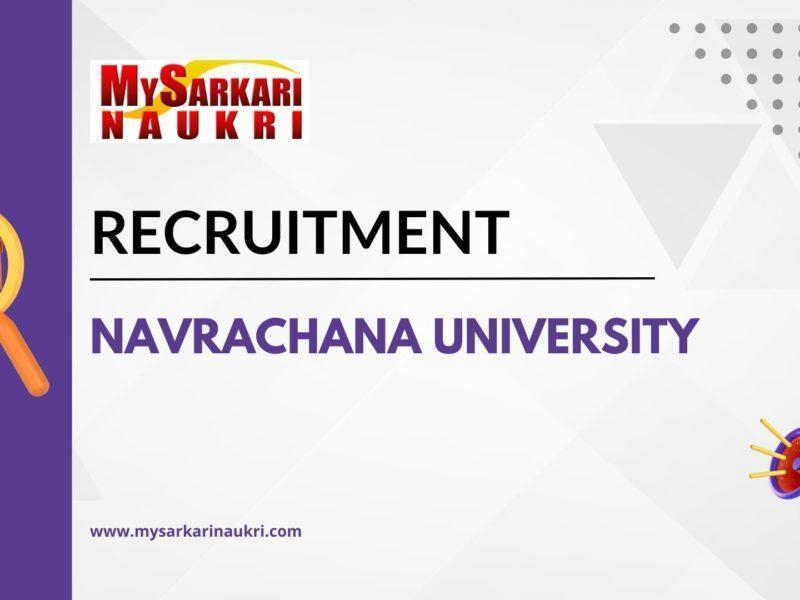Navrachana University Recruitment