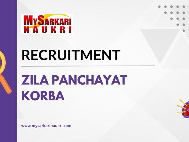 Zila Panchayat Korba Recruitment