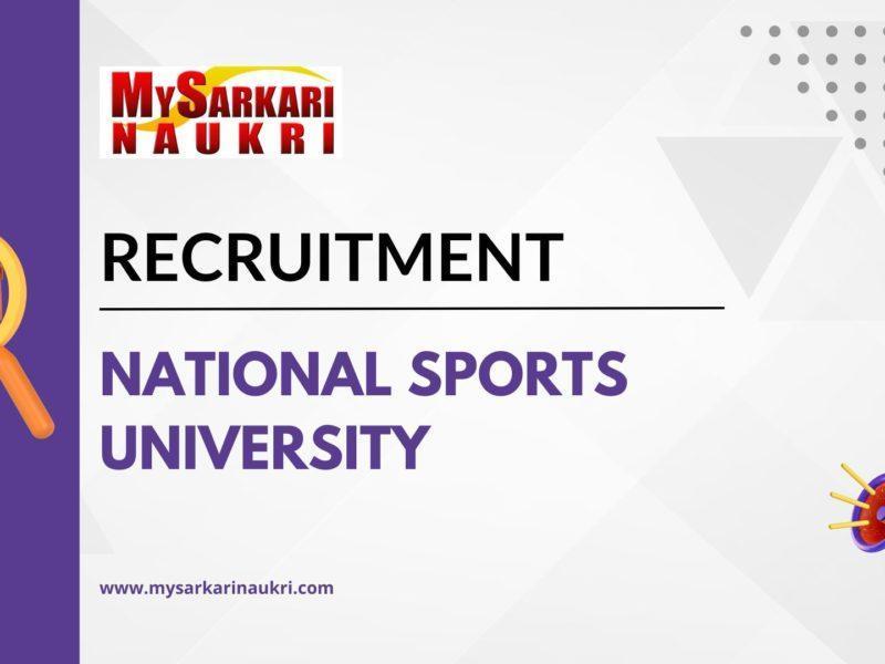 National Sports University Recruitment