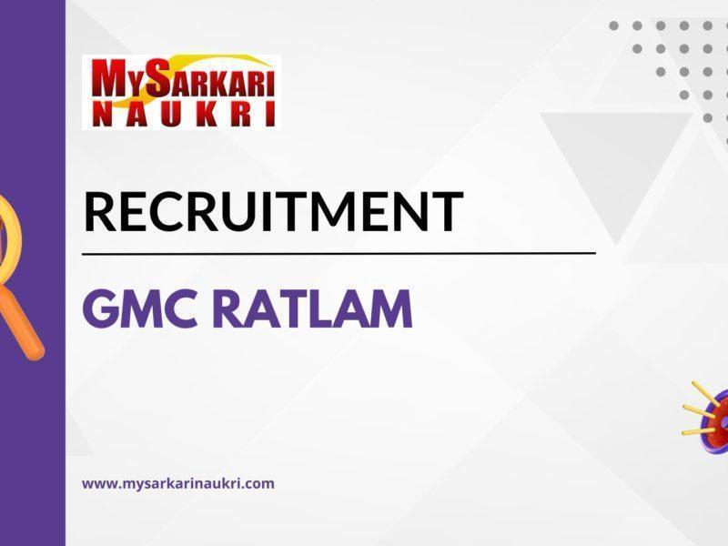 GMC Ratlam Recruitment
