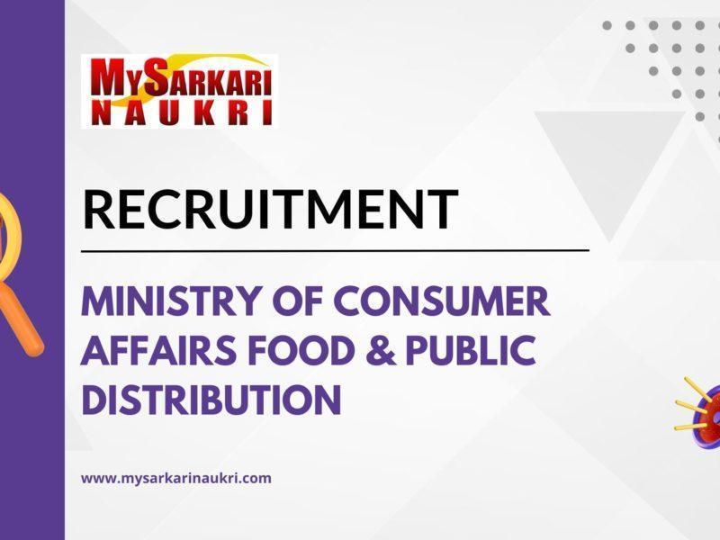 Ministry of Consumer Affairs Food & Public Distribution Recruitment