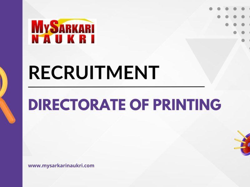 Directorate of Printing Recruitment