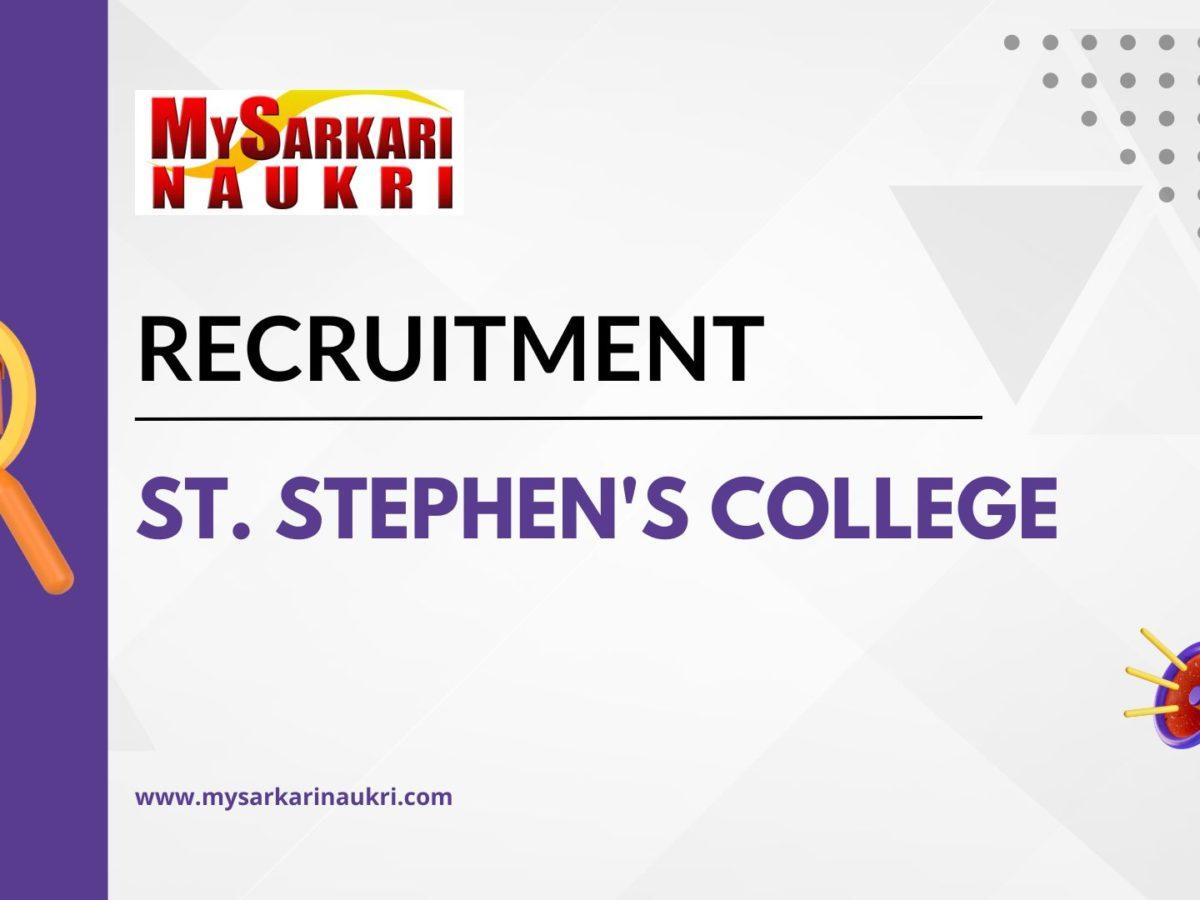 St Stephens College Recruitment