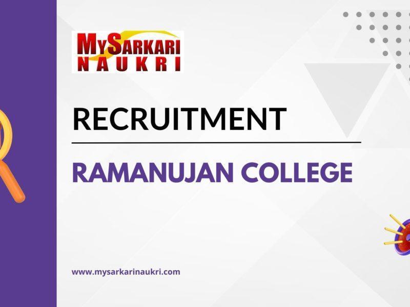 Ramanujan College Recruitment