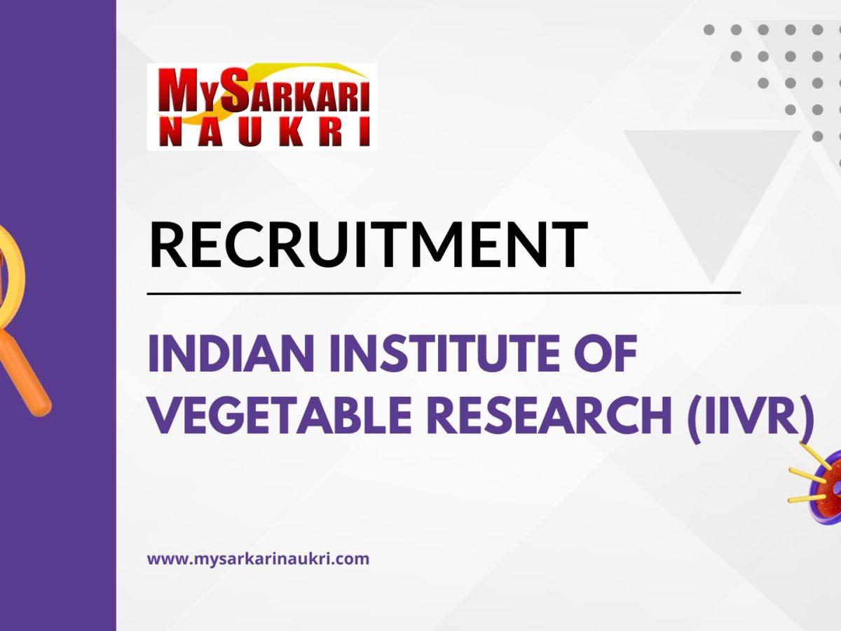 Indian Institute of Vegetable Research (IIVR) Recruitment
