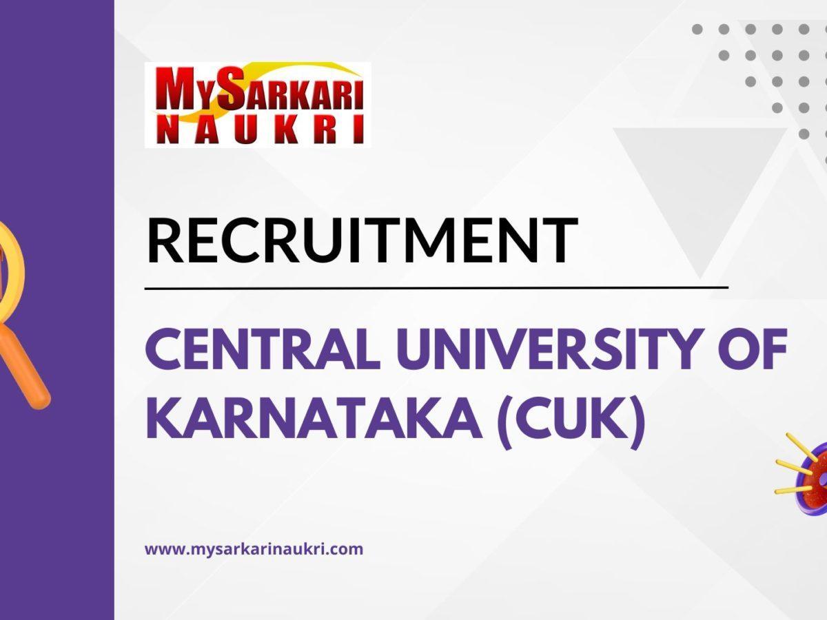 Central University of Karnataka (CUK) Recruitment