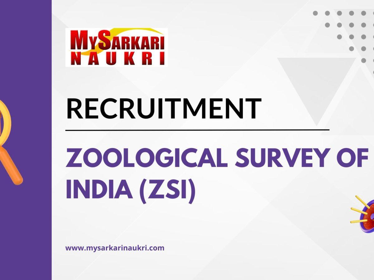Zoological Survey Of India (ZSI) Recruitment