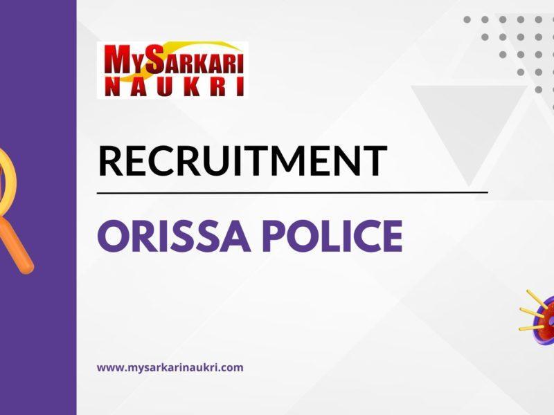 Odisha Police Recruitment