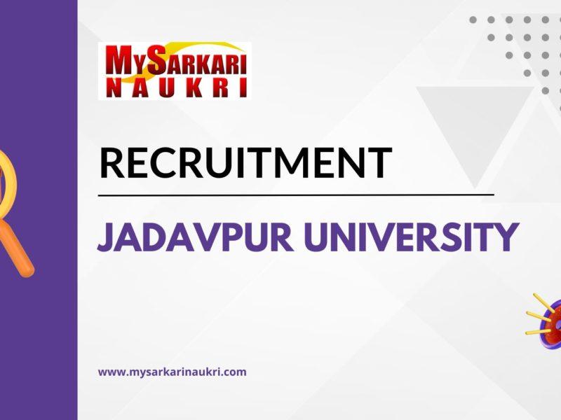 Jadavpur University Recruitment