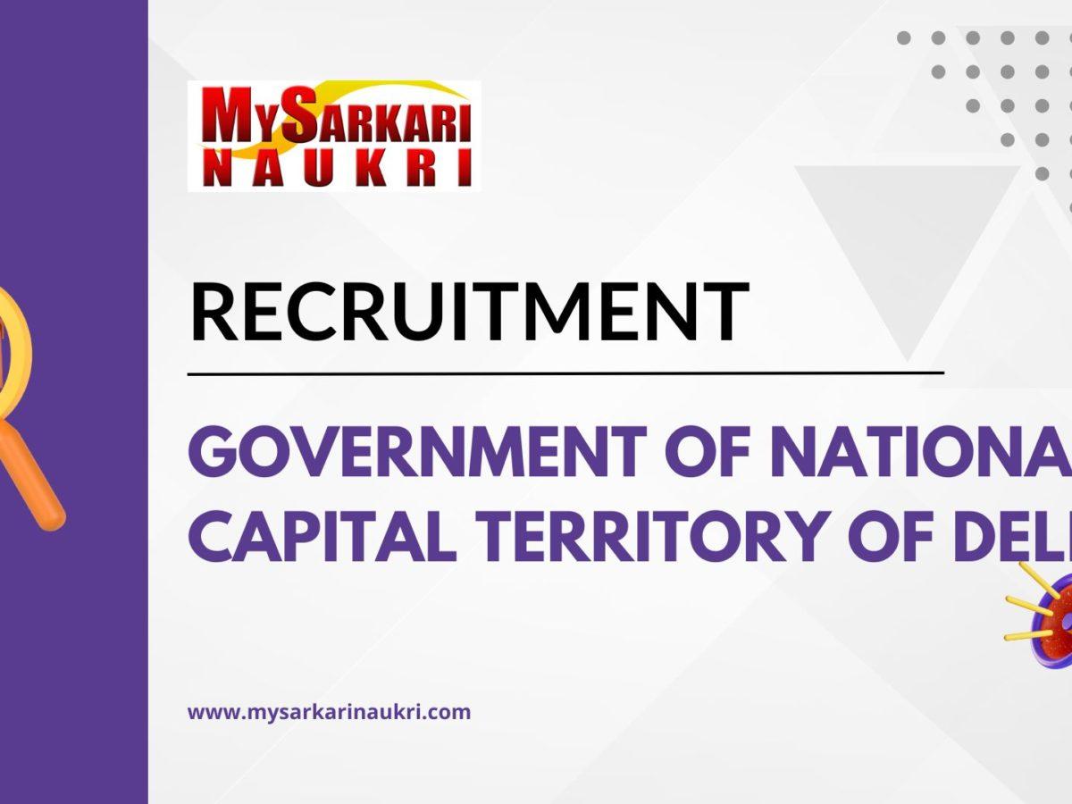 Government of National Capital Territory of Delhi Recruitment