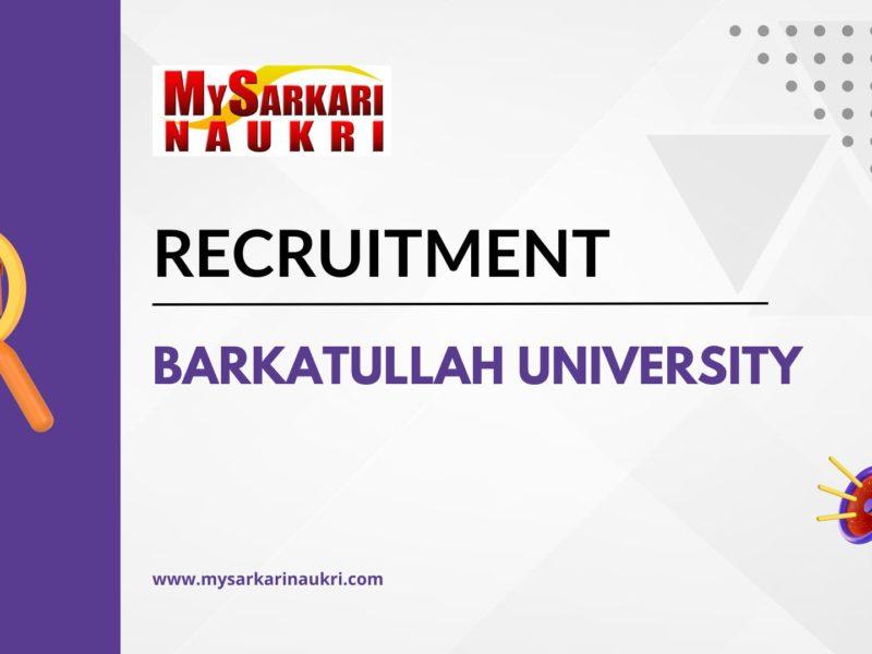 Barkatullah University Recruitment