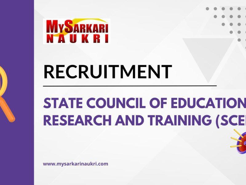 State Council of Educational Research and Training (SCERT) Recruitment