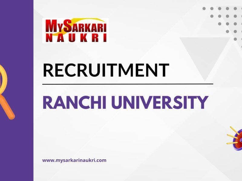 Ranchi University Recruitment