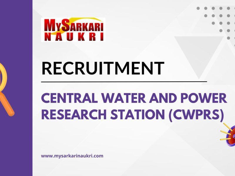 Central Water and Power Research Station (CWPRS) Recruitment