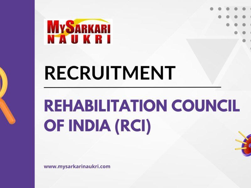 Rehabilitation Council of India (RCI) Recruitment