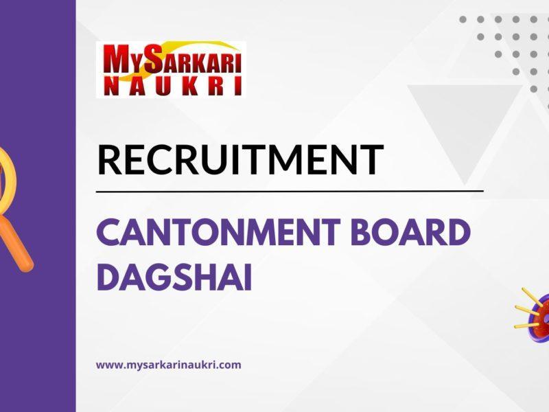 Cantonment Board Dagshai Recruitment