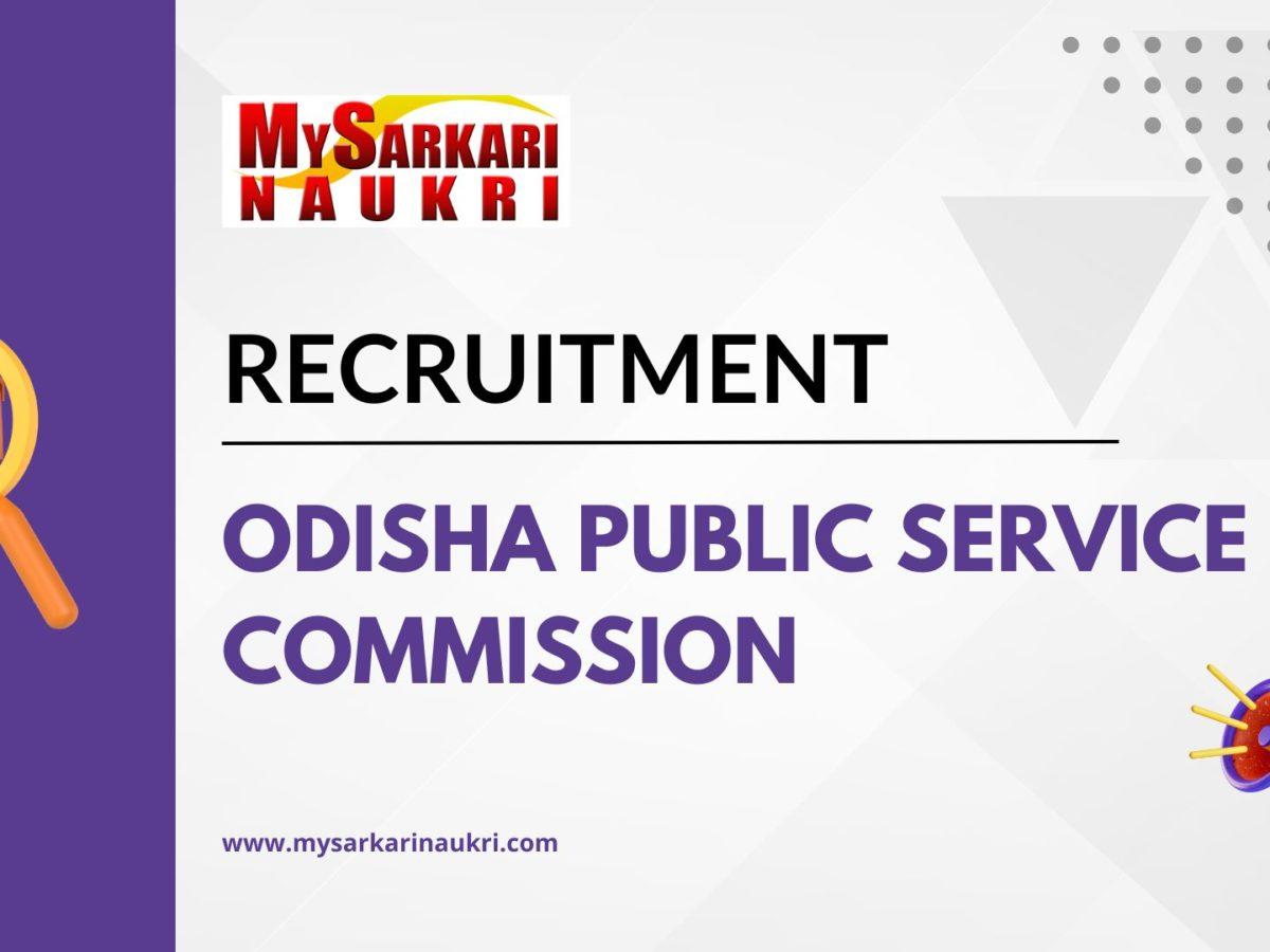 Odisha Public Service Commission Recruitment