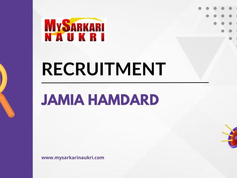 Jamia Hamdard Recruitment