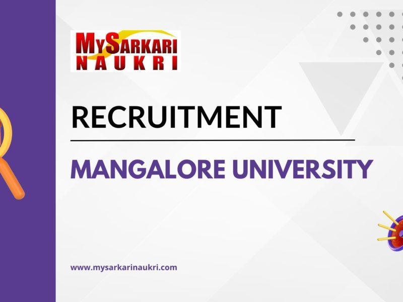 Mangalore University Recruitment