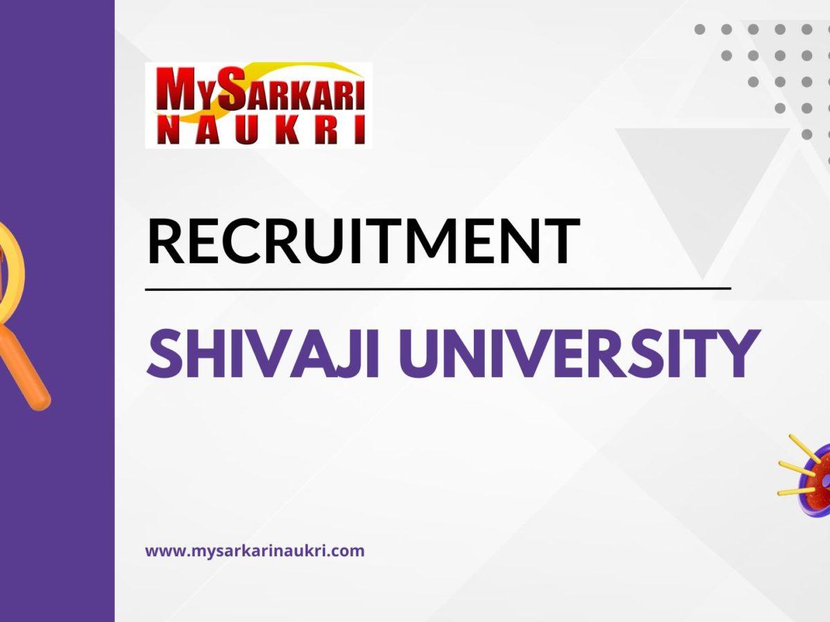 Shivaji University Recruitment