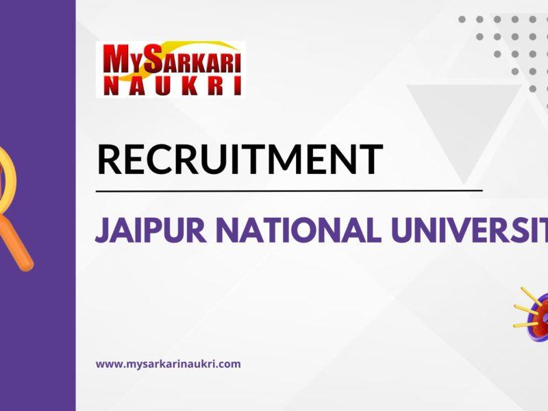 Jaipur National University Reruitment